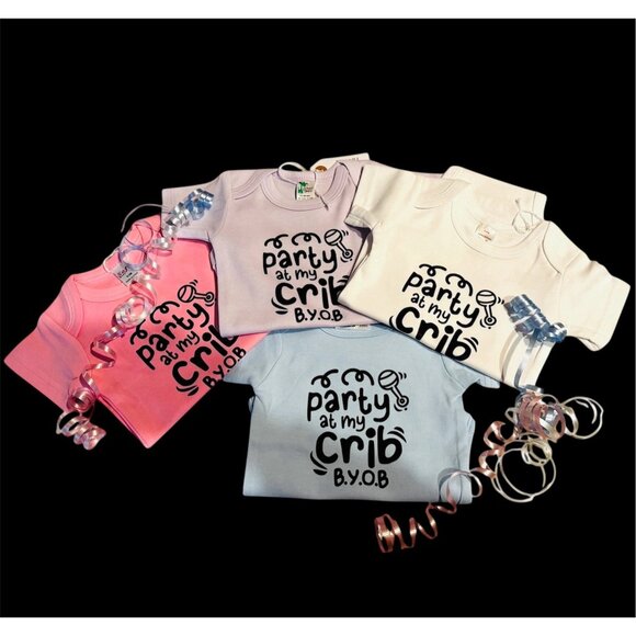 Party at My Crib Infant Onesie * ALWAYS BRAND NEW* - Picture 2 of 7